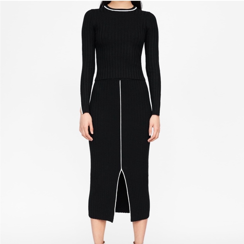 Zara knit skirt set, size S (skirt)/M (top).